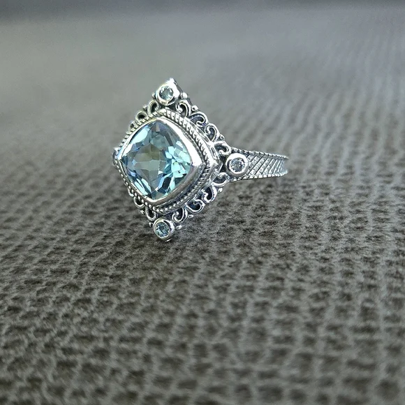 Shivam Blue🩵 Topaz Rhombus Ring💍 - NWT - Picture 14 of 16
